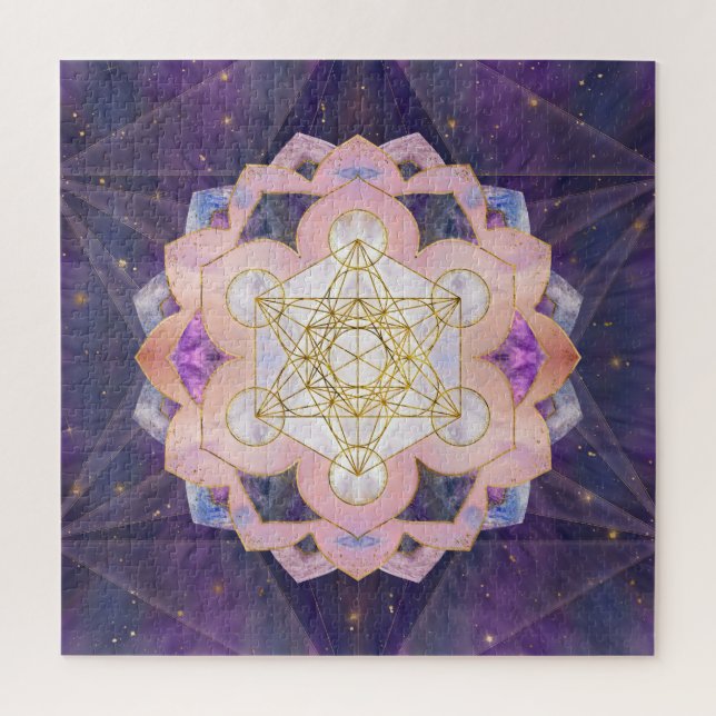 Puzzle Cubo de Metatron en Gemstone lotus (Vertical)