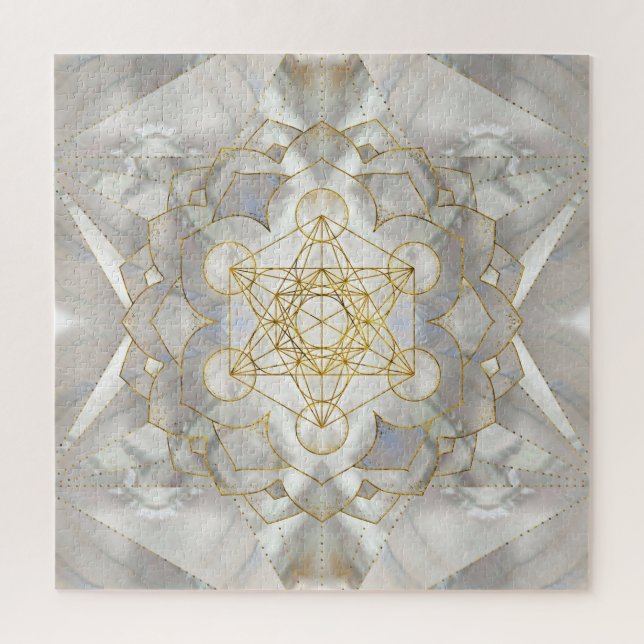Puzzle Cubo de Metatrón en la geometría sagrada del loto (Vertical)