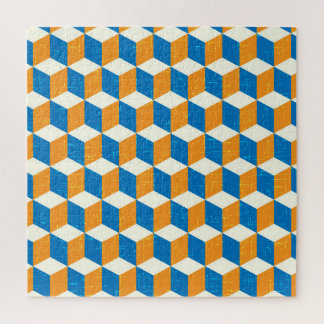 Puzzle Cubos isométricos retro, ilusión geométrica