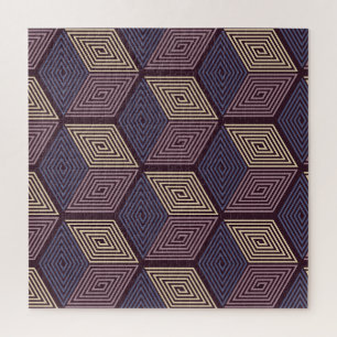Puzzle Cubos morados: sin soldadura geométrica vintage