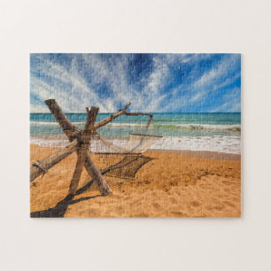 Puzzle Cuelgue de una hamaca en un complejo playero