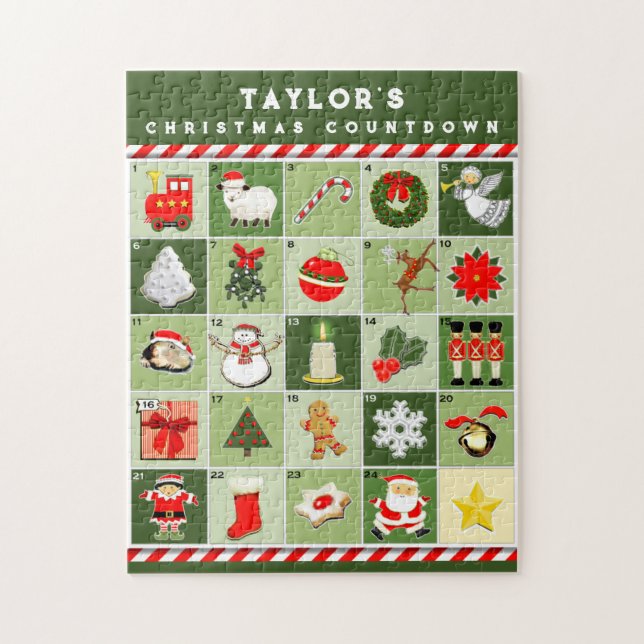 Puzzle Cuenta regresiva de Navidades personalizados Calen (Vertical)