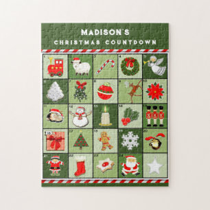 Puzzle Cuenta regresiva personalizada de Navidad
