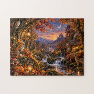 Puzzle Cuento de Hadas de Fauna del Bosque Otoñal Encanta