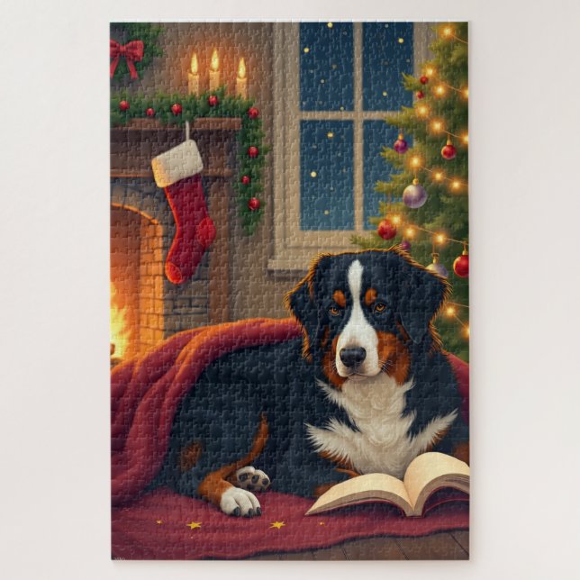 Puzzle Cuento de Navidad del Perro de la Montaña de Berna (Vertical)