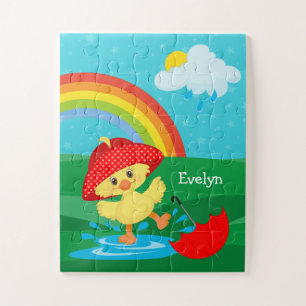 Puzzle Cuerdo feliz con lluvia en arcoiris