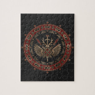 Puzzle Cuero de Gungnir - y oro negros y rojos