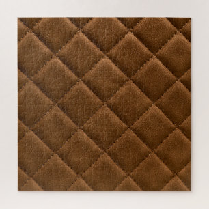 Puzzle Cuero marrón, dibujo de patrón rhombus