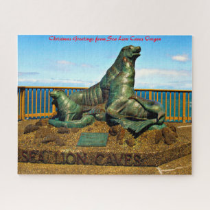 Puzzle Cueva de leones marinos Oregon. Felicitaciones de