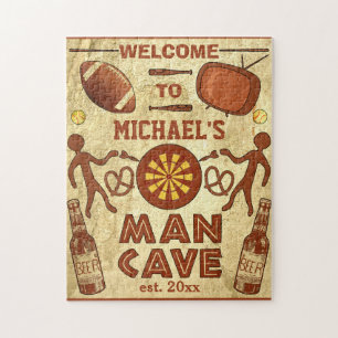 Puzzle Cueva divertida del hombre con su personalizado