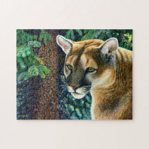 Puzzle Cugar En El Bosque, Pintura De Acrílico