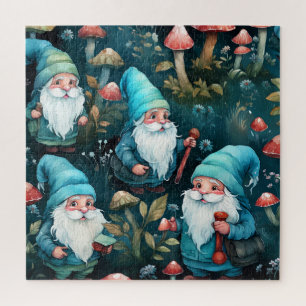 Puzzle Cuidada acuarela Whimsical Gnome