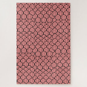 Puzzle Cuidados Kawaii Cerdos y lechones Patrón de arte v