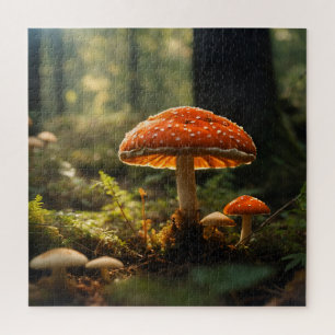 Puzzle Cultivando champiñones en el bosque
