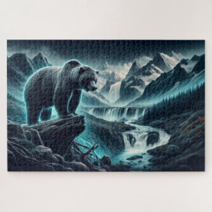 Puzzle Cumbre del oso, oso pardo, cordillera