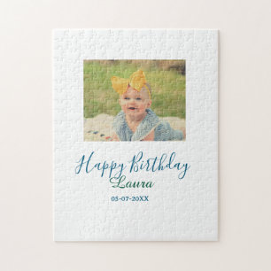 Puzzle Cumpleaños 1er bebé niños agregar nombre fecha agr