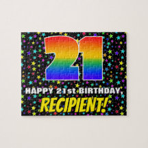 Cumpleaños 21 — Patrón de estela divertida y color