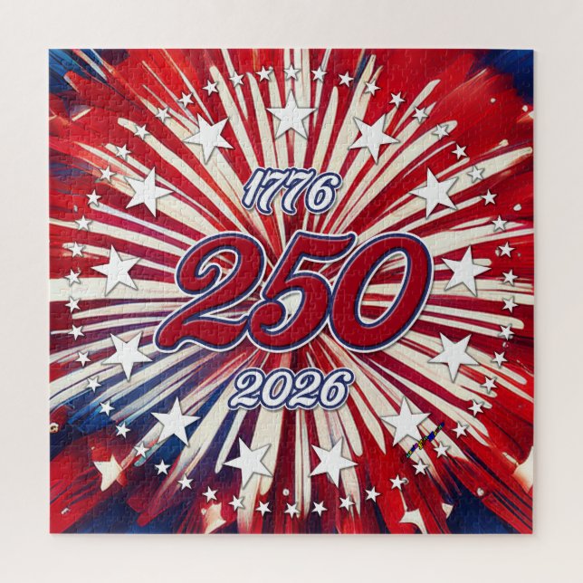 Puzzle Cumpleaños 250 de América 1776-2026 Fuegos Artific (Vertical)
