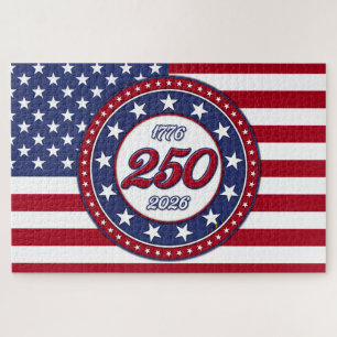 Puzzle Cumpleaños 250 de América con bandera de EE. UU.