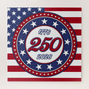 Puzzle Cumpleaños 250 de América con bandera de EE. UU.