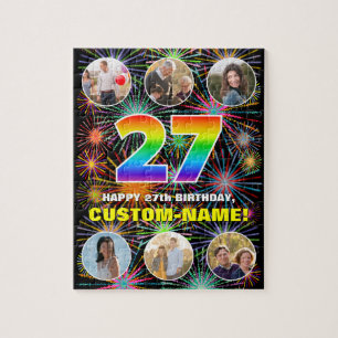 Puzzle Cumpleaños 27: Arcoiris divertido #, nombre person