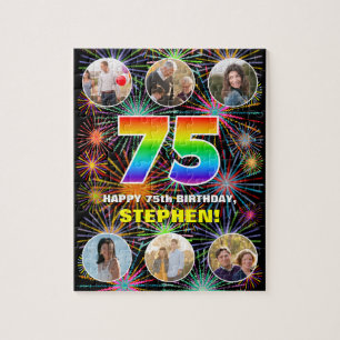 Puzzle Cumpleaños 75: Arcoiris divertido #, nombre person