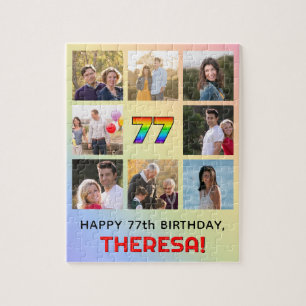 Puzzle Cumpleaños 77: Arcoiris divertido #, nombre person
