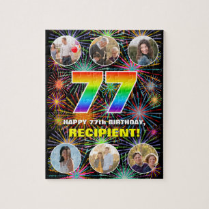 Puzzle Cumpleaños 77: Arcoiris divertido #, nombre person
