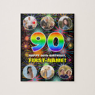 Puzzle Cumpleaños 90: Arcoiris divertido #, nombre person