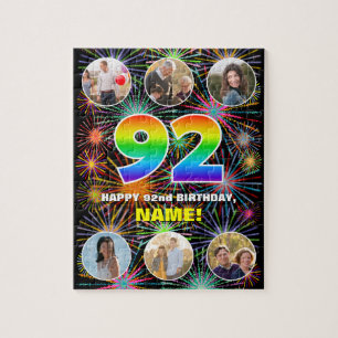Puzzle Cumpleaños 92: Arcoiris divertido #, nombre person