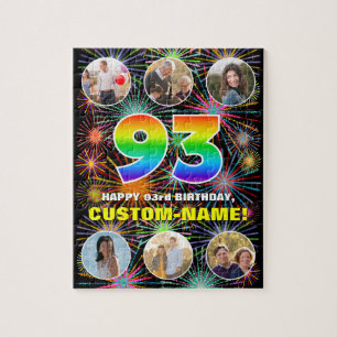 Puzzle Cumpleaños 93: Arcoiris divertido #, nombre person