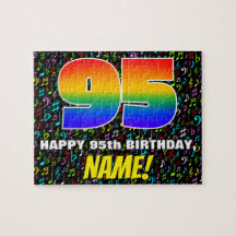 Cumpleaños 95 — Símbolos de música divertidos y co