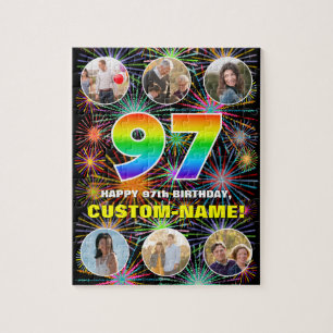 Puzzle Cumpleaños 97: Arcoiris divertido #, nombre person