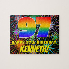 Puzzle Cumpleaños 97: Fuegos artificiales divertidos y co