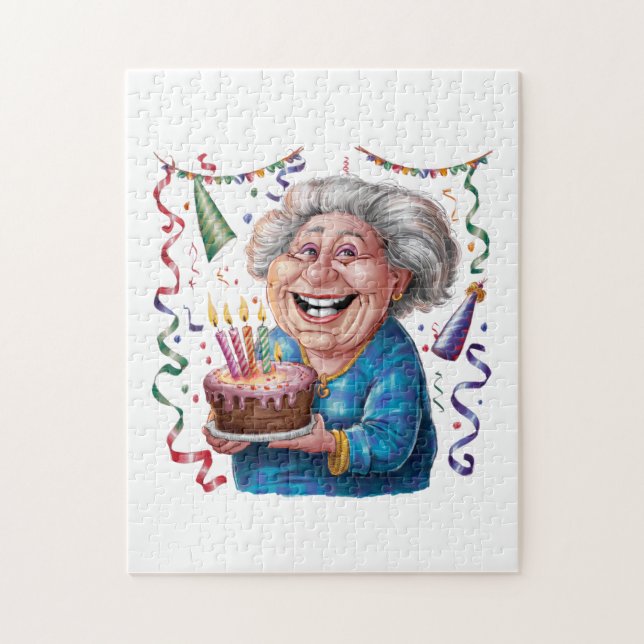 Puzzle Cumpleaños de Abuela con Gran Sonrisa (Vertical)
