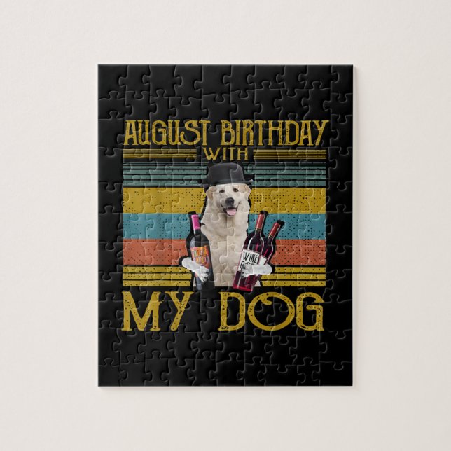 Puzzle Cumpleaños De Agosto Con Mi Gran Perro De Los Piri (Vertical)
