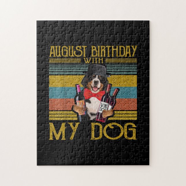 Puzzle Cumpleaños De Agosto Con Mi Perro De La Montaña Be (Vertical)