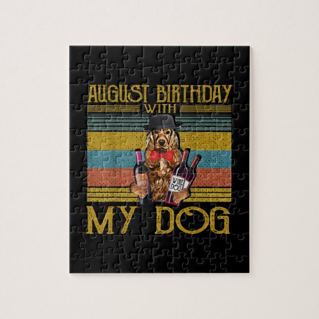 Puzzle Cumpleaños De Agosto Con Mi Perro Irlandés Setter  (Vertical)