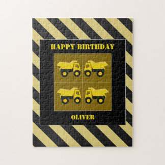 Puzzle Cumpleaños de los camiones de construcción