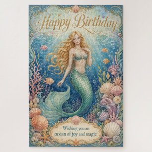 Puzzle Cumpleaños de Sirena Encantada Bajo las Olas