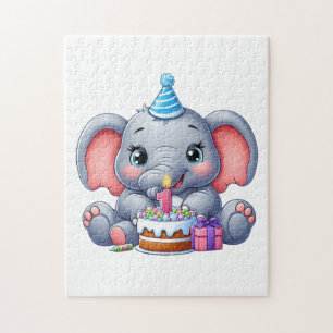 Puzzle Cumpleaños del elefante bebé 1