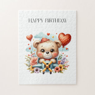 Puzzle Cumpleaños del piloto de osito de peluche