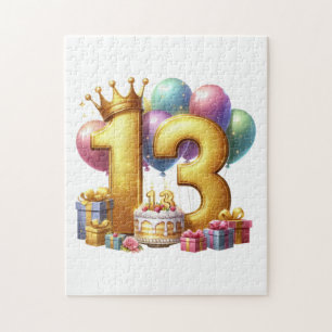 Puzzle Cumpleaños dorado 13