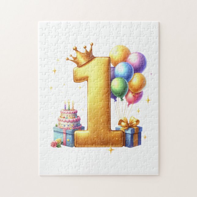 Puzzle Cumpleaños dorado primero (Vertical)