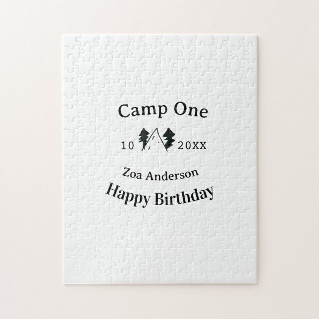 Puzzle Cumpleaños feliz nombre fecha campingaventura (Vertical)