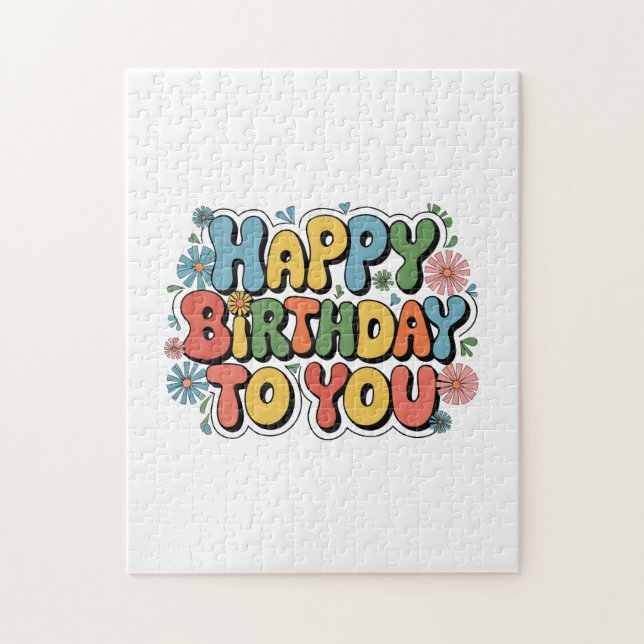 Puzzle Cumpleaños floral genial (Vertical)
