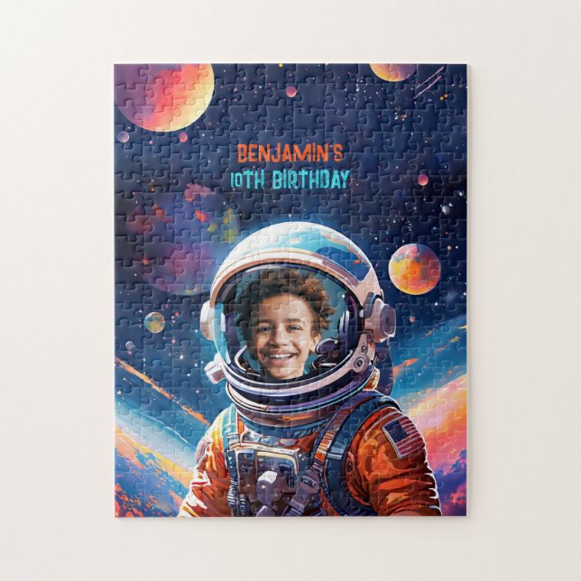 Puzzle Cumpleaños Foto Astronauta Espacio Profundo Planet (Vertical)