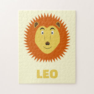Puzzle Cumpleaños personalizado con Leo signo del zodíaco
