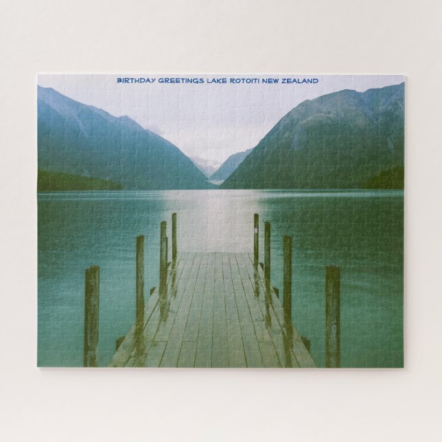 Puzzle Cumpleaños Saludos Lago Rotoiti Nueva Zelanda (Horizontal)