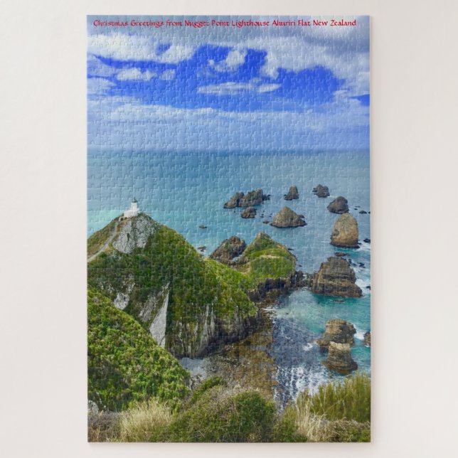 Puzzle Cumpleaños Saludos Nugget Point Lighthouse Jigsaw (Vertical)